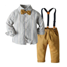 Load image into Gallery viewer, Kids Bowtie Tops+Suspender Pants
