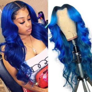 Wave Colored Lace Front Wigs Human Hair