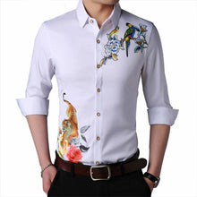 Load image into Gallery viewer, Long Sleeve Mens Shirts  Chinese Style Floral
