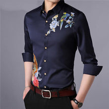 Load image into Gallery viewer, Long Sleeve Mens Shirts  Chinese Style Floral
