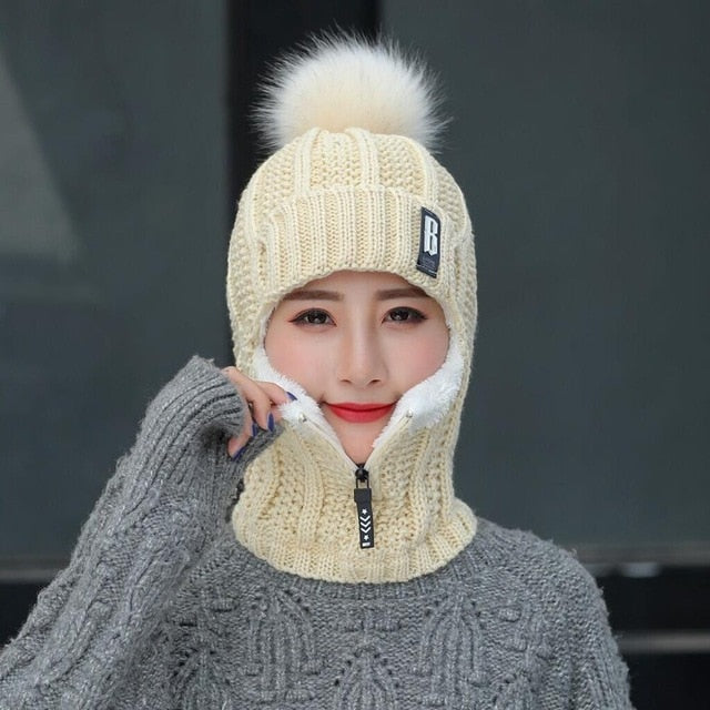 Women Wool Ski Hat Sets