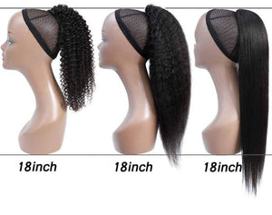 Drawstring Ponytail Afro Kinky Straight Human Hair