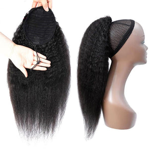 Drawstring Ponytail Afro Kinky Straight Human Hair