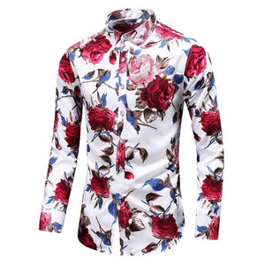 Luxury Shirt Basic Plus Size Slim Floral Animal Print
