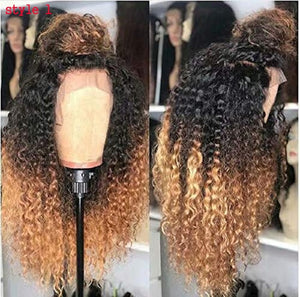 1b/27 Deep Part 13*6 Ombre Brazilian Curly Lace Front