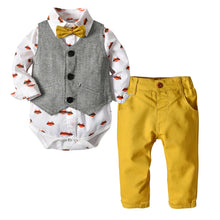 Load image into Gallery viewer, Newborn Long Sleeve Shirt+Overalls 2PCS
