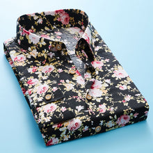 Load image into Gallery viewer, Men&#39;s Floral Printed Shirts Male Slim Fit Long Sleeve Shirts
