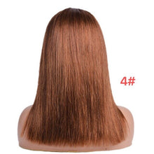 Load image into Gallery viewer, Brown Ombre Lace Front Wigs Natural Human Hair Bob Wigs 13*4
