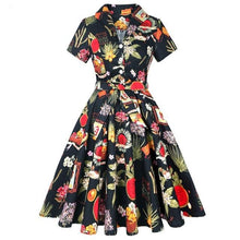 Load image into Gallery viewer, Robe Rockabilly Dress Midi Long Cotton Pin-up
