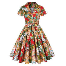 Load image into Gallery viewer, Robe Rockabilly Dress Midi Long Cotton Pin-up
