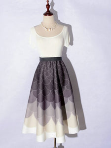 Midi Pleated Skirts Vintage Floral Printed