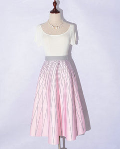 Midi Pleated Skirts Vintage Floral Printed