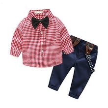 Load image into Gallery viewer, Baby Boy Long Sleeve Shirt+Overalls 2PCS
