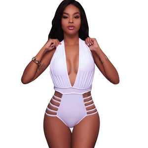 Halter Hollow Out Sexy Bodysuit